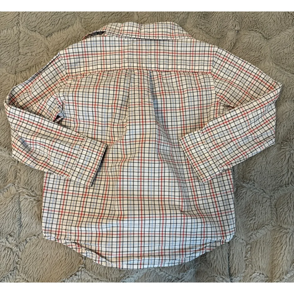 Janie and Jack boys 2T button up dress shirt plaid 100% cotton - Picture 3 of 5